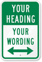 Customizable Add Heading, Wording Sign with Bidirectional Arrow