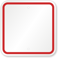 Blank Sign, Red Printed Border