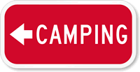 Camping (With Left Arrow) Sign