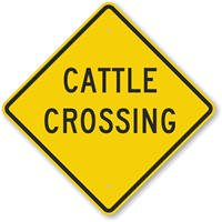 Cattle Crossing Sign