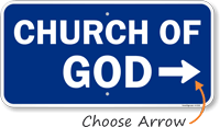 Church Of God Sign with Arrow