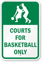 Basketball Court Rule Sign