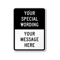 Custom Black Split Template Parking Sign