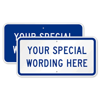 Customizable Horizontal Blue Template Parking Sign