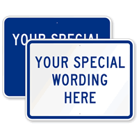 Customizable Horizontal Blue Template Parking Sign