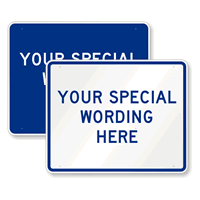 Customizable Horizontal Blue Sign