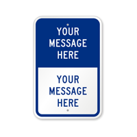 Custom Blue Split Template Parking Sign