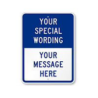 Custom Blue Split Template Parking Sign