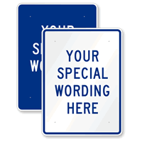 Customizable Vertical Blue Template Parking Sign