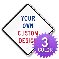 Personalized Diamond Shaped Sign With 3 Color Choices