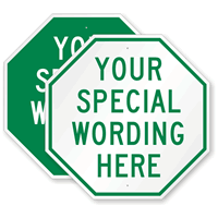 Customizable Octagon Green Template Parking Sign