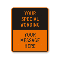Customizable Split Orange & Black Template Parking Sign
