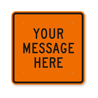 Customizable Square Orange & Black Template Parking Sign