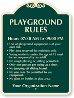 Custom Playground Rules Sign