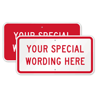 Customizable Horizontal Red Template Parking Sign