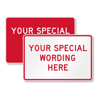 Customizable Horizontal Red Sign