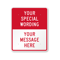 Customizable Split Red Template Parking Sign