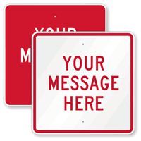 Custom Red Square Template Parking Sign