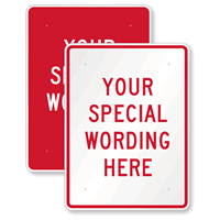 Customizable Vertical Red Template Parking Sign