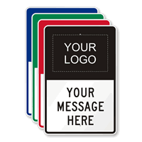 Customizable Split Logo Template Parking Sign