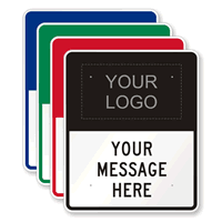 Customizable Split Logo Template Parking Sign