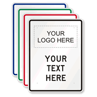 Customizable Vertical Logo Template Parking Sign