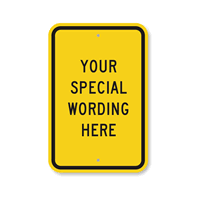 Custom Yellow Black Vertical Template Parking Sign