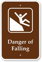 Danger Slippery Falling Campground Sign