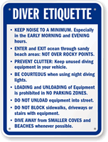 Diver Etiquette Sign