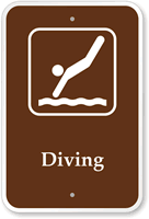 Diving  Campground Guide & Park Sign