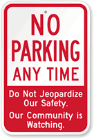 No Parking Anytime Sign