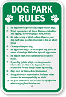 Dog Park Rules Custom Sign