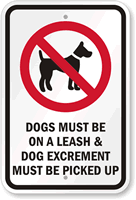 Dogs Must Be on A Leash Sign