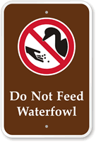 Do Not Feed Waterfowl Campground Sign