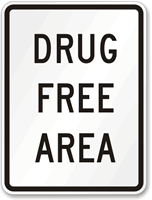 Drug Free Area Sign