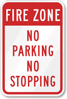 Fire Zone No Parking No Stopping Sign