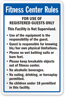 Fitness Center Rules Sign