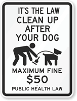 Public Health Law   Maximum Fine $50 Sign