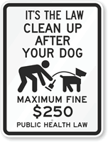 Public Health Law   Maximum Fine $250 Sign