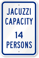 Jacuzzi Max Capacity Persons Sign