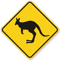 Kangaroo Crossing Sign