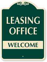 Leasing Office Welcome Sign