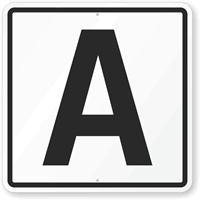Letter A Parking Spot Sign