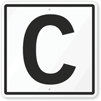 Letter C Parking Spot Sign