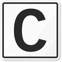 Letter C Parking Spot Sign