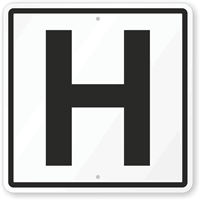 Letter H Parking Spot Sign