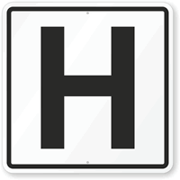 Letter H Parking Spot Sign