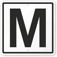Letter M Parking Spot Sign