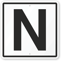 Letter N Parking Spot Sign