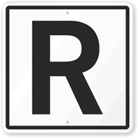 Letter R Parking Spot Sign